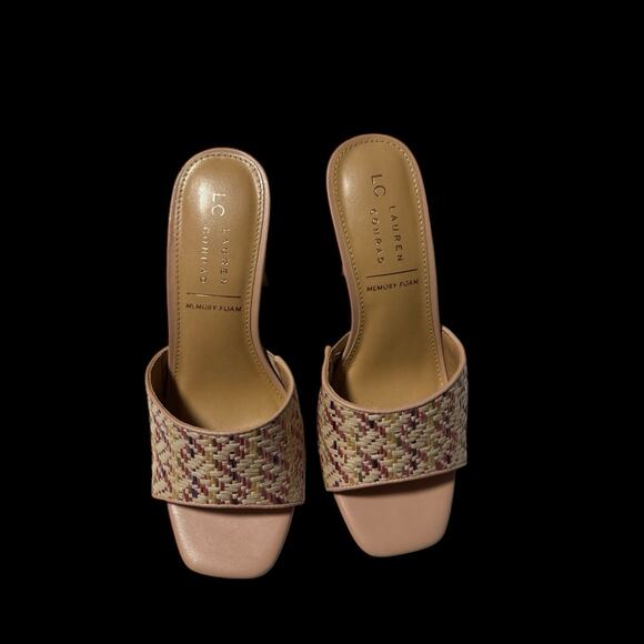 LC Lauren Conrad RAYYNA Woven Women's Blush Heeled Sandals SZ/6.5 - Picture 5 of 12